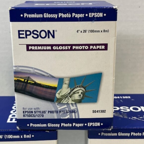 3 Boxes: Epson Premium Glossy Photo Paper #S041302 NEW 4"x26' - Picture 8 of 8